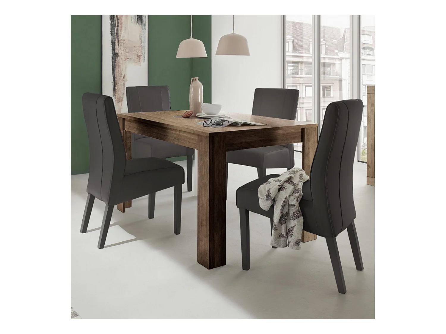 Tavolo allungabile moderno "Venus" in legno rovere cm 137/185x90 79h