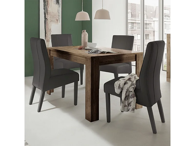 Tavolo allungabile moderno "Venus" in legno rovere cm 137/185x90 79h