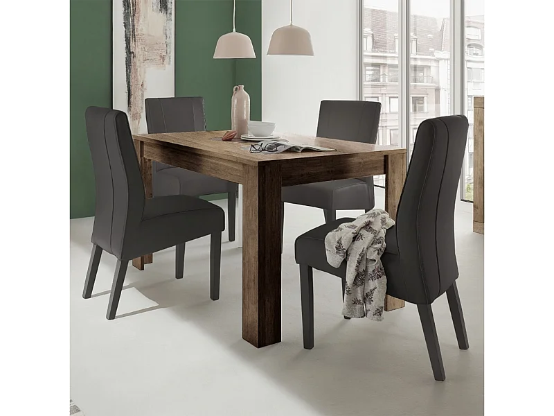 Tavolo allungabile moderno "Venus" in legno rovere cm 137/185x90 79h