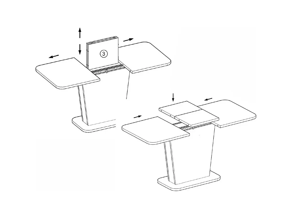 Table à manger Nevio (85x125-170)/Extensible/Barun&Noir