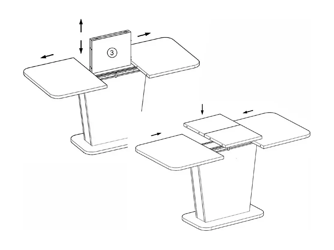 Table à manger Nevio (85x125-170)/Extensible/Barun&Noir