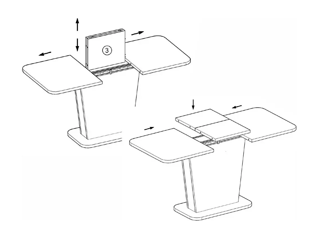 Table à manger Nevio (85x125-170)/Extensible/Barun&Noir