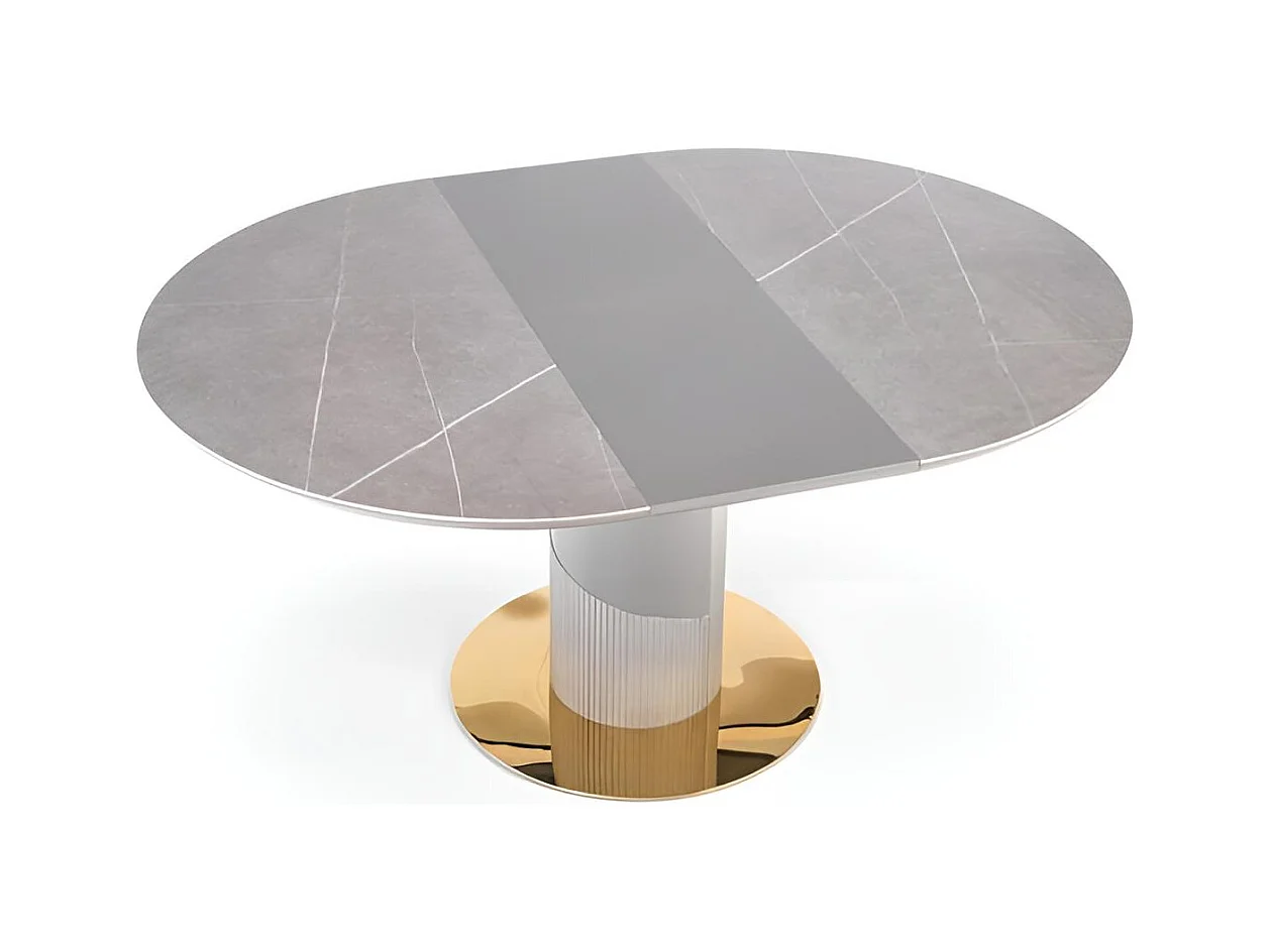 Esstisch Muscat (120x120-160)/Keramik/Erweiterbar/Grau