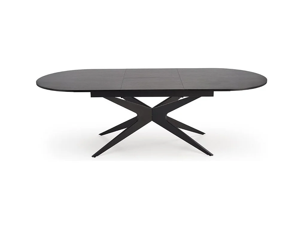 Table ovale noire extensible 180 - 240 cm avec pied central LUDMILA