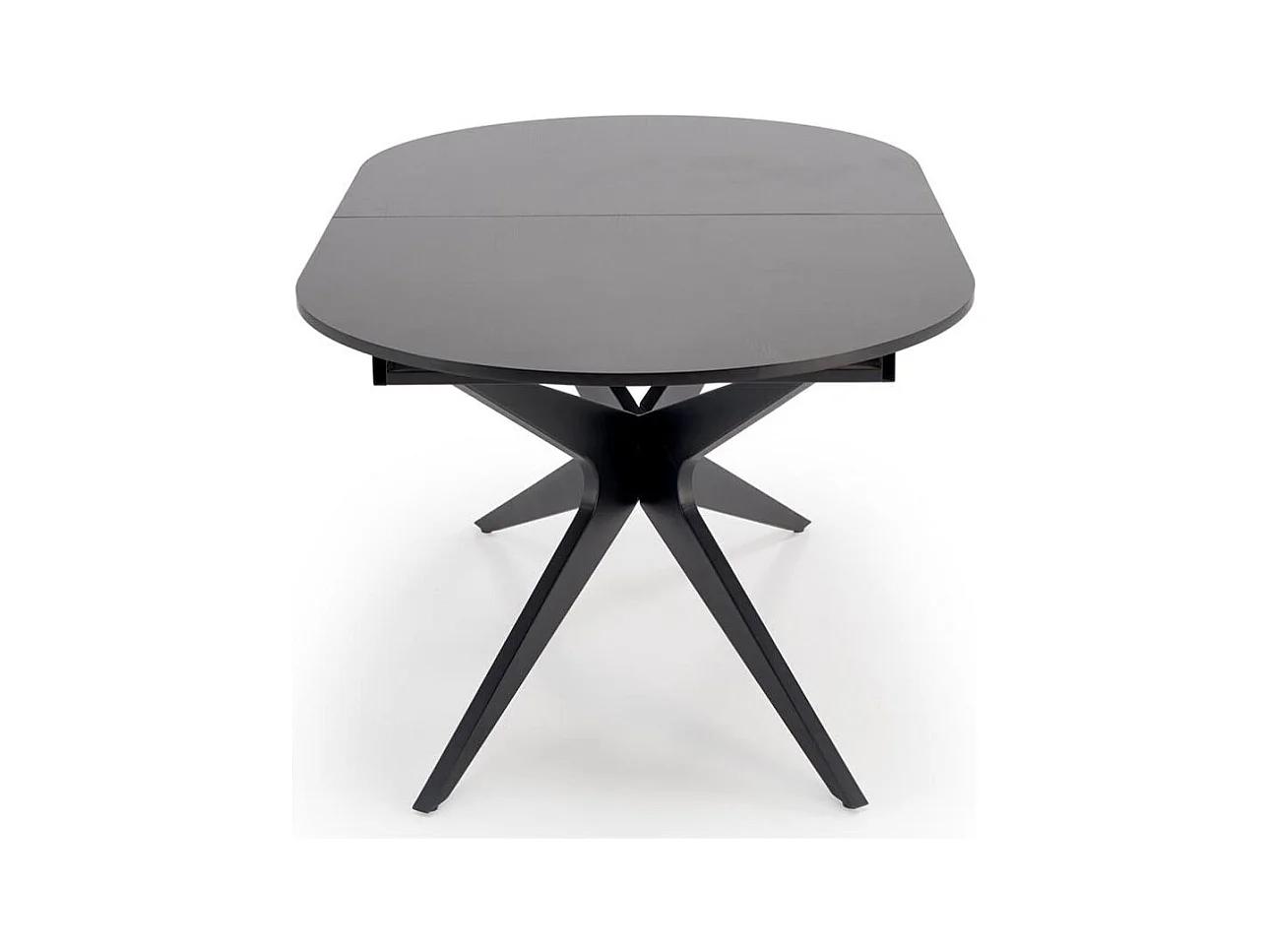Table ovale noire extensible 180 - 240 cm avec pied central LUDMILA
