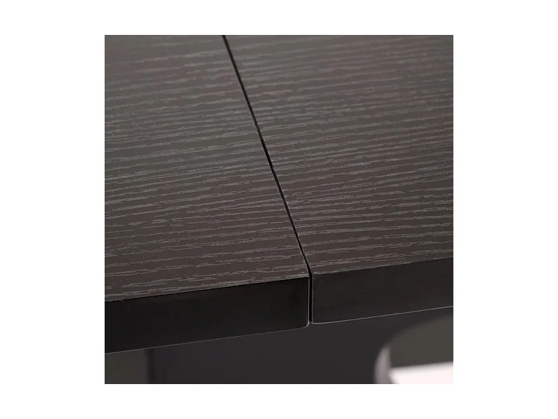 Table ovale noire extensible 180 - 240 cm avec pied central LUDMILA