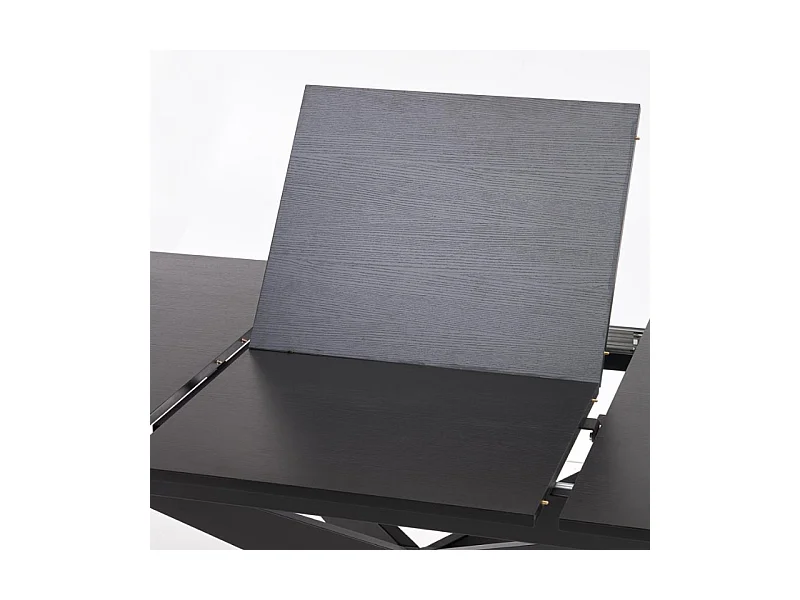 Table ovale noire extensible 180 - 240 cm avec pied central LUDMILA