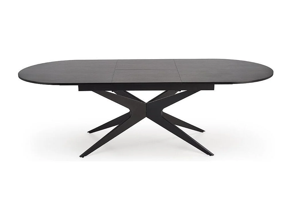 Table ovale noire extensible 180 - 240 cm avec pied central LUDMILA