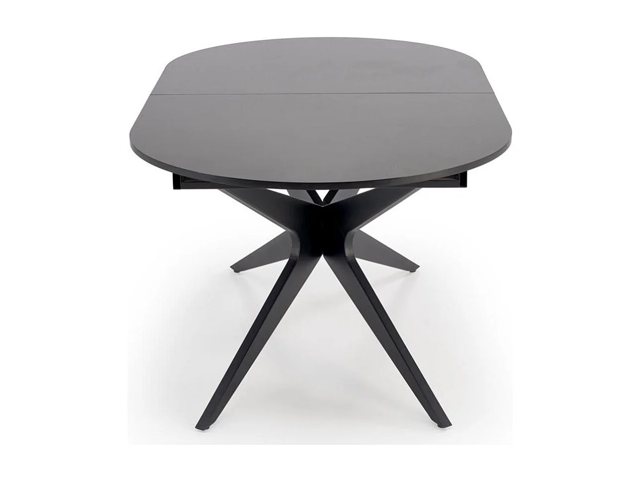 Table ovale noire extensible 180 - 240 cm avec pied central LUDMILA
