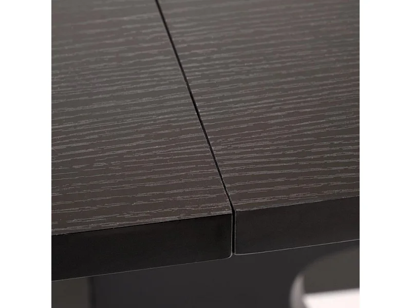 Table ovale noire extensible 180 - 240 cm avec pied central LUDMILA