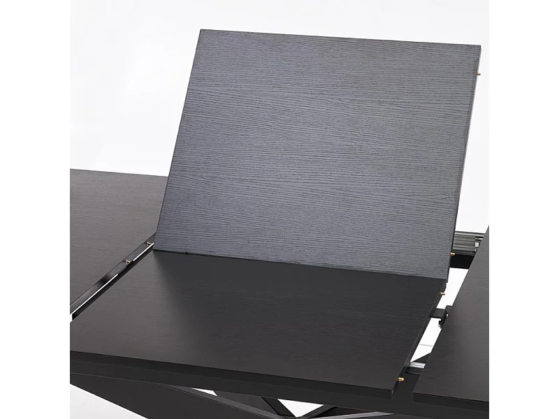 Table ovale noire extensible 180 - 240 cm avec pied central LUDMILA