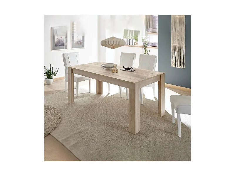 Table extensible moderne « Firenze » en chêne cm 137/185 x 90 79h