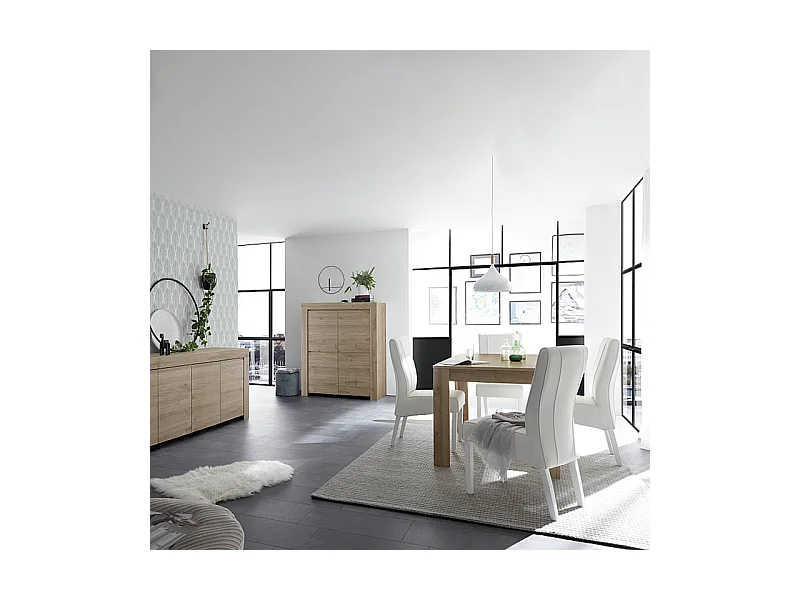 Table extensible moderne « Firenze » en chêne cm 137/185 x 90 79h