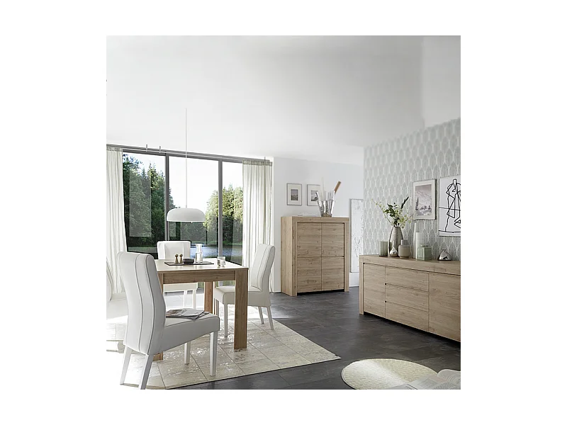 Table extensible moderne « Firenze » en chêne cm 137/185 x 90 79h