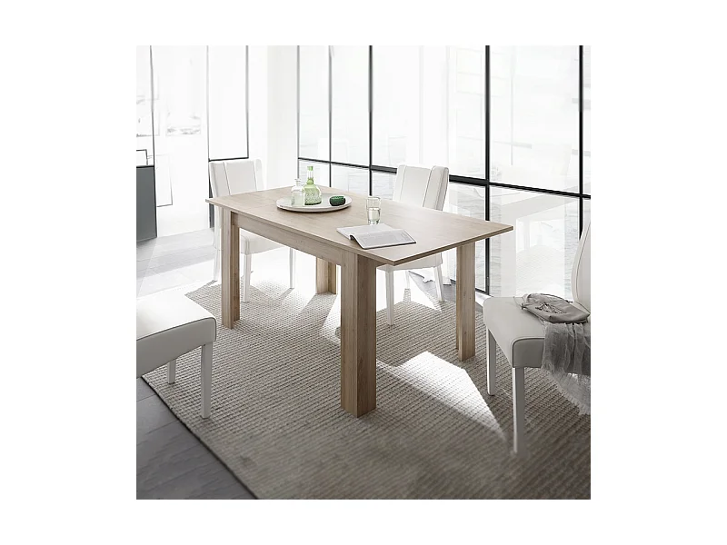 Table extensible moderne « Firenze » en chêne cm 137/185 x 90 79h