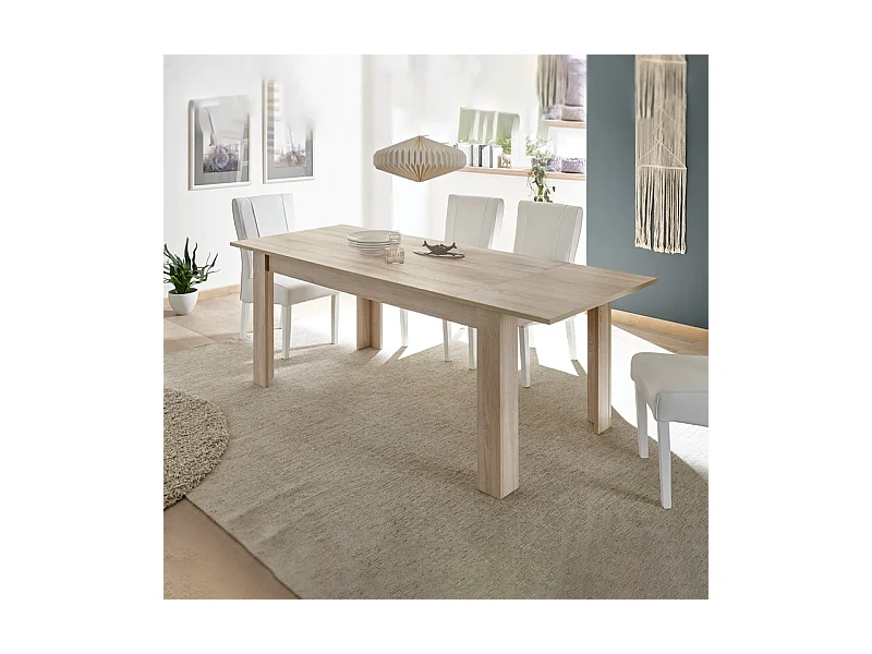 Table extensible moderne « Firenze » en chêne cm 137/185 x 90 79h