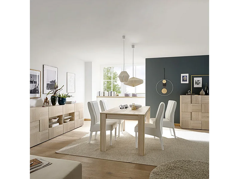 Tavolo allungabile moderno "Firenze" in legno rovere cm 137/185 x90 79h