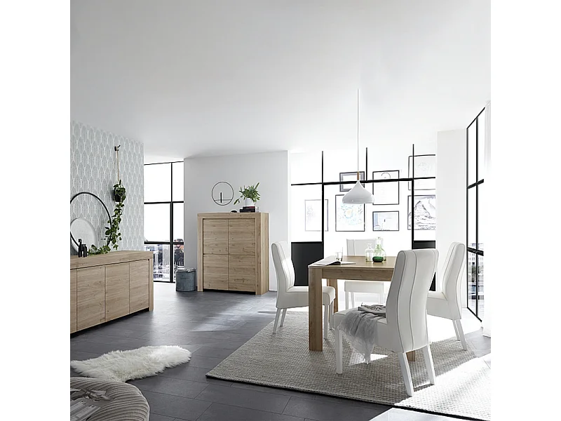 Tavolo allungabile moderno "Firenze" in legno rovere cm 137/185 x90 79h