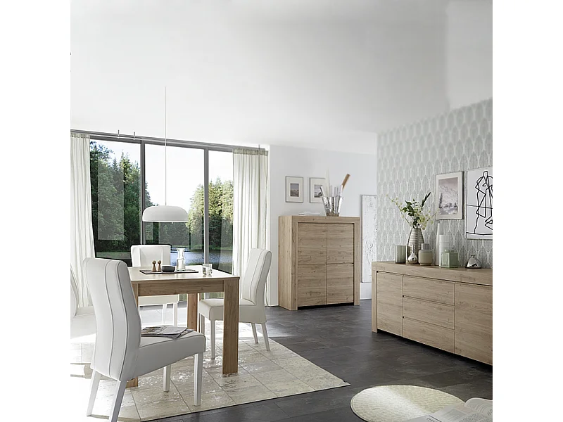 Tavolo allungabile moderno "Firenze" in legno rovere cm 137/185 x90 79h