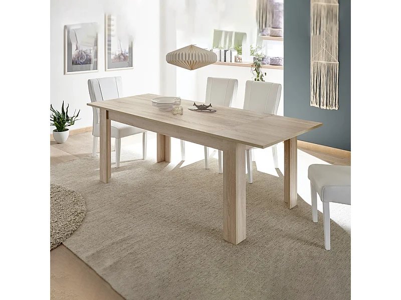 Tavolo allungabile moderno "Firenze" in legno rovere cm 137/185 x90 79h