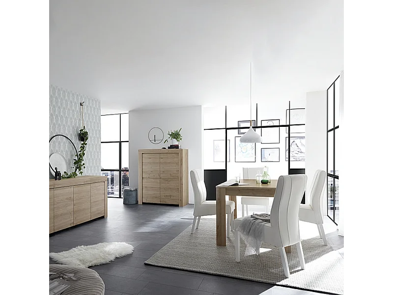 Moderne uitschuifbare tafel "Firenze" in eikenhout cm 137/185 x90 79h