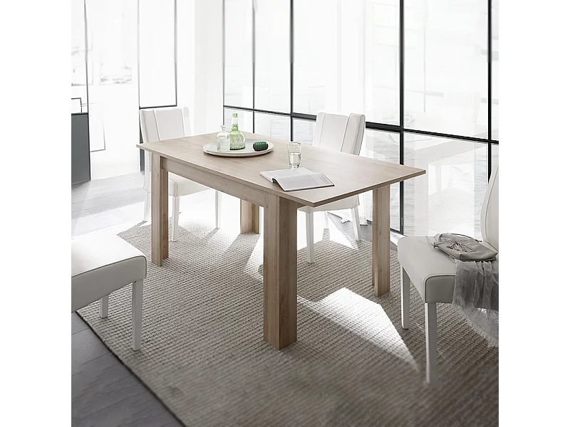 Moderne uitschuifbare tafel "Firenze" in eikenhout cm 137/185 x90 79h