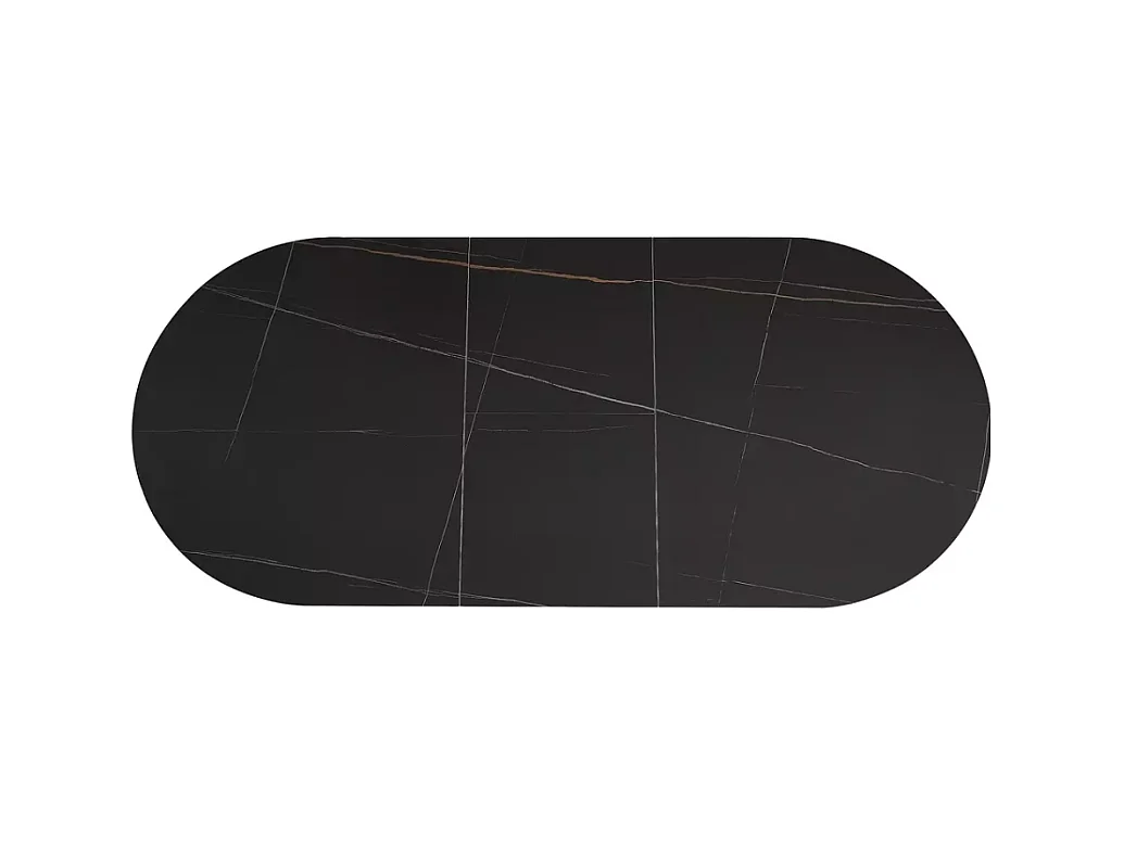 Table extensible 140-180 cm 8 personnes ovale noire céramique MILANOZ
