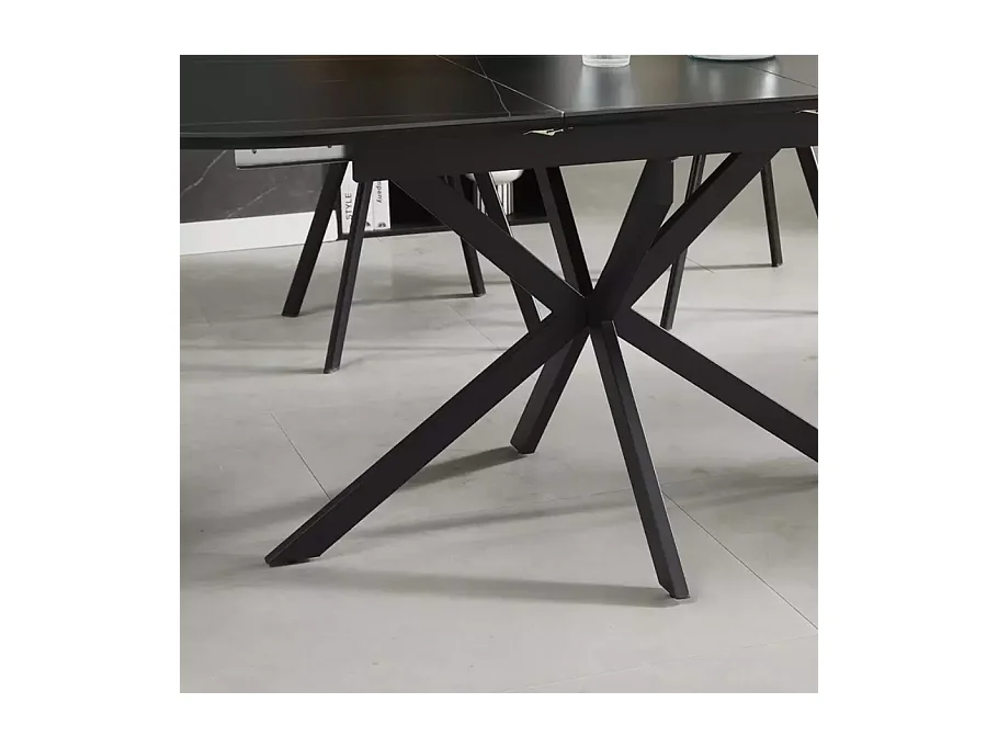 Table extensible 140-180 cm 8 personnes ovale noire céramique MILANOZ