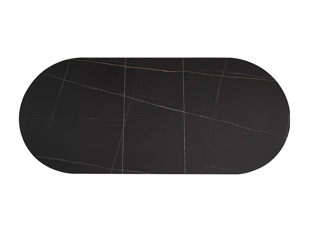 Table extensible 140-180 cm 8 personnes ovale noire céramique MILANOZ