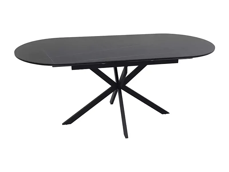 Table extensible 140-180 cm 8 personnes ovale noire céramique MILANOZ