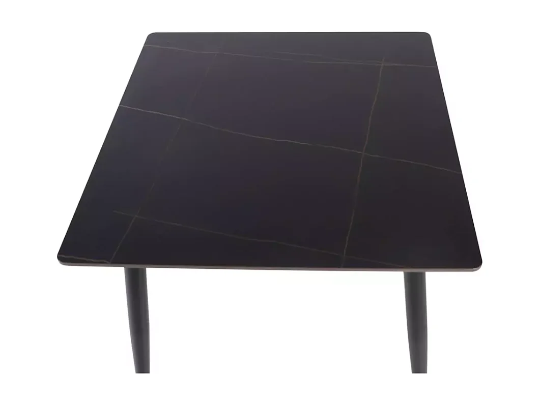 Table de salle à manger 80 cm carrée noir mat en céramique COMPACT