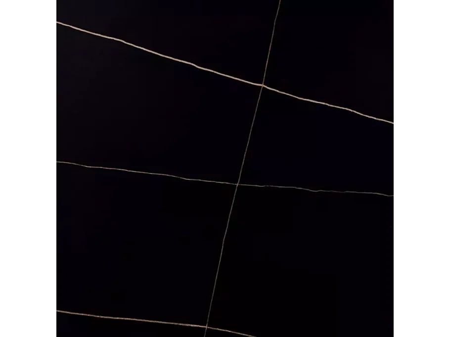 Table de salle à manger 80 cm carrée noir mat en céramique COMPACT