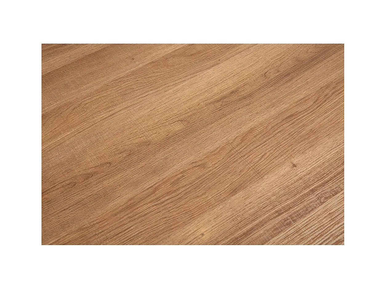 Table à manger ovale VAGOS – 220 x 110 cm – Coloris chêne vieilli – Design généreux et contemporain