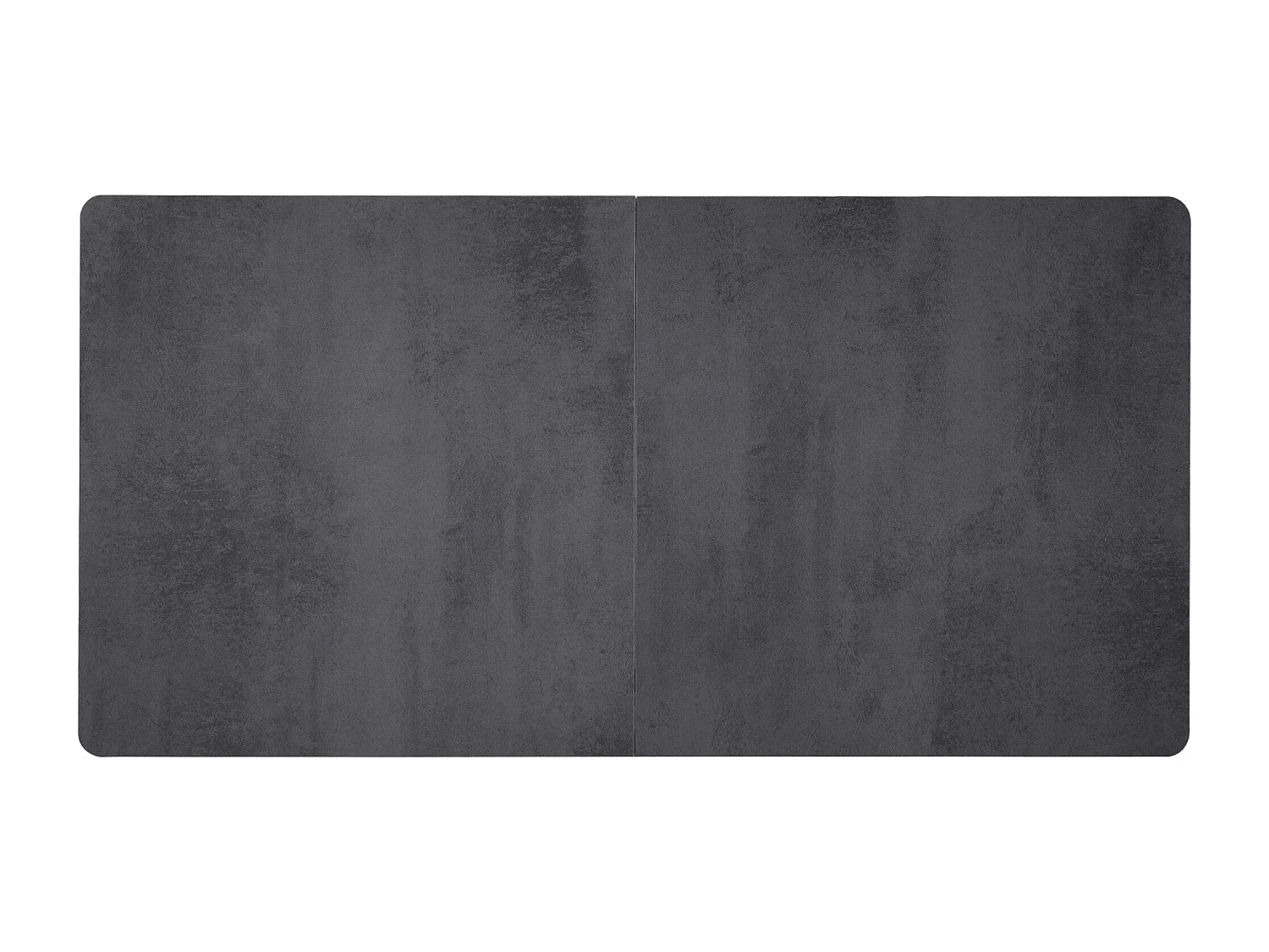 Table à manger rectangle 6 personnes, plateau gris avec pieds en U en métal noir - 140x70x75cm