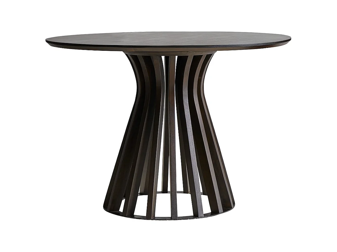 Runder Tisch aus massivem Mangoholz und Metall für 5 Personen Greco