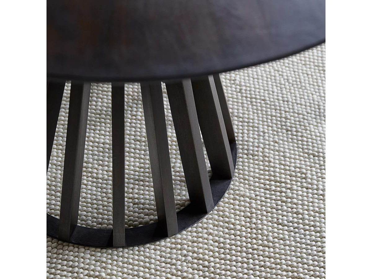 Runder Tisch aus massivem Mangoholz und Metall für 5 Personen Greco