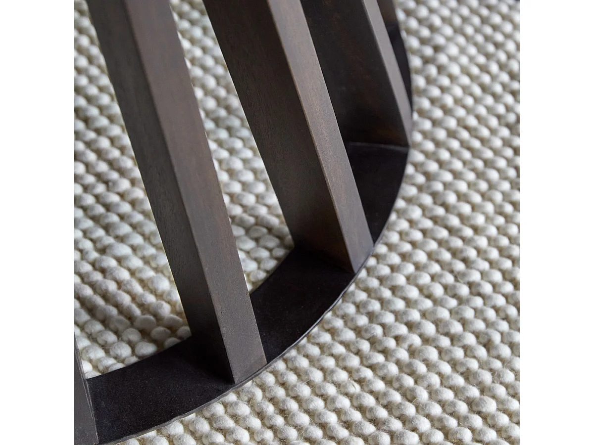 Runder Tisch aus massivem Mangoholz und Metall für 5 Personen Greco