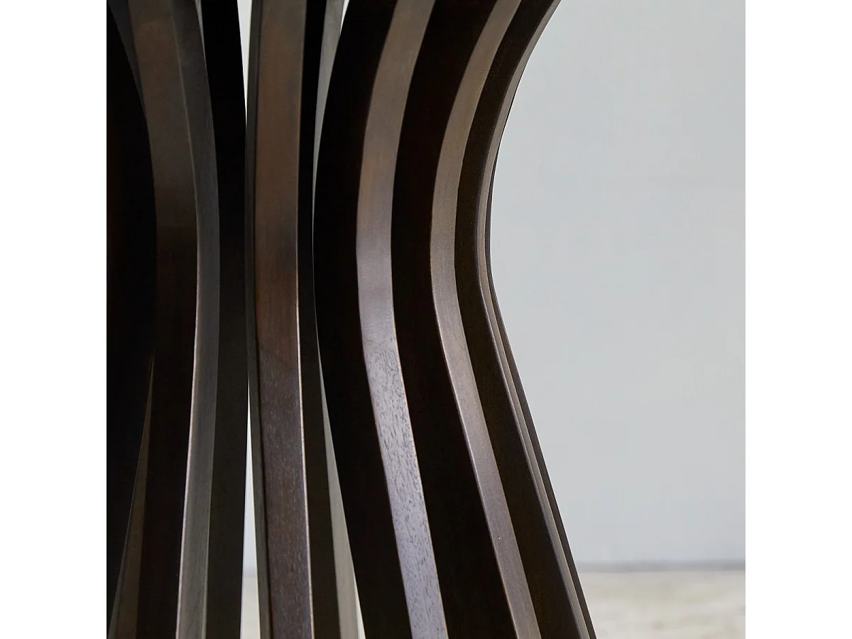 Runder Tisch aus massivem Mangoholz und Metall für 5 Personen Greco