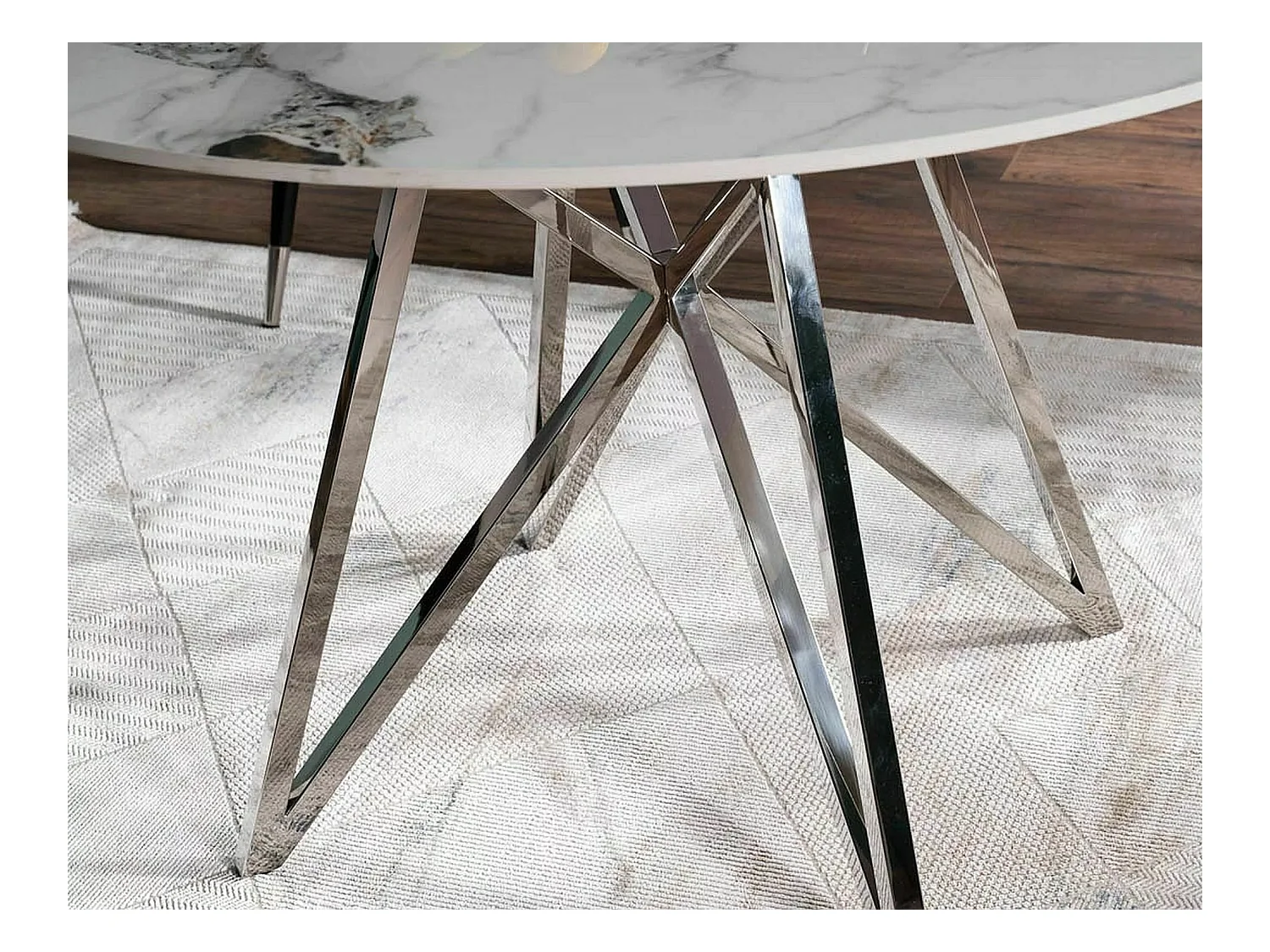 Table à manger Murano (Ø90x76)/Céramique/Ronde/Blanc