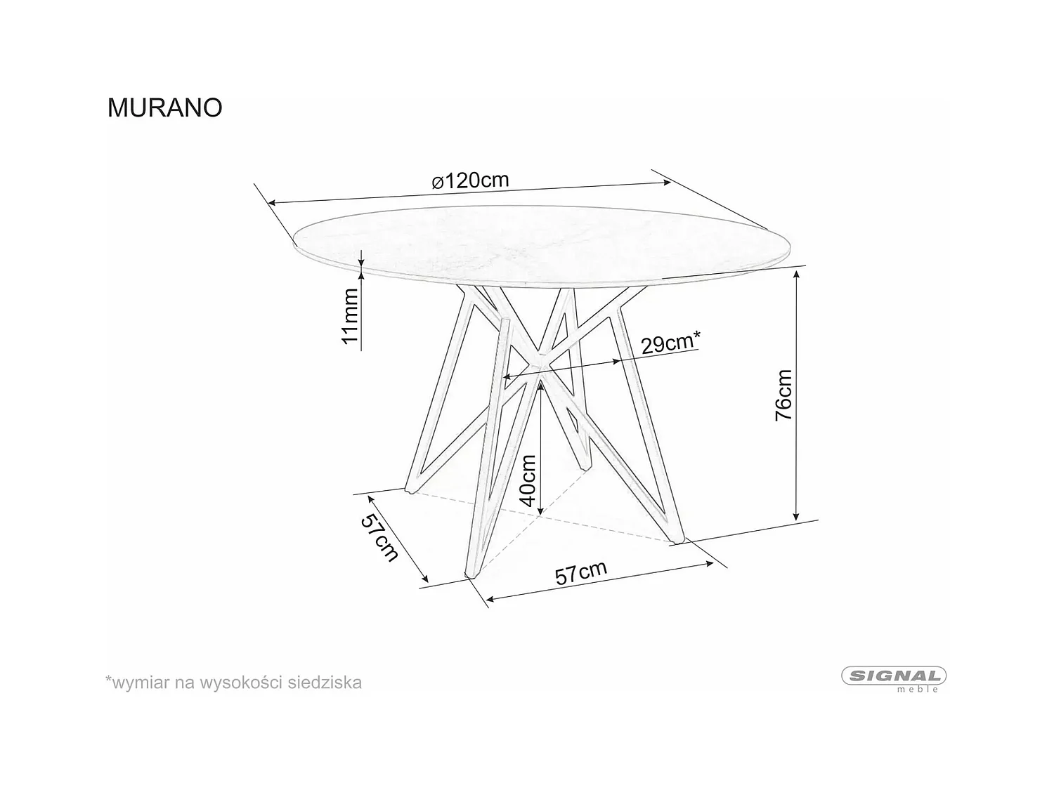 Table à manger Murano (Ø90x76)/Céramique/Ronde/Blanc