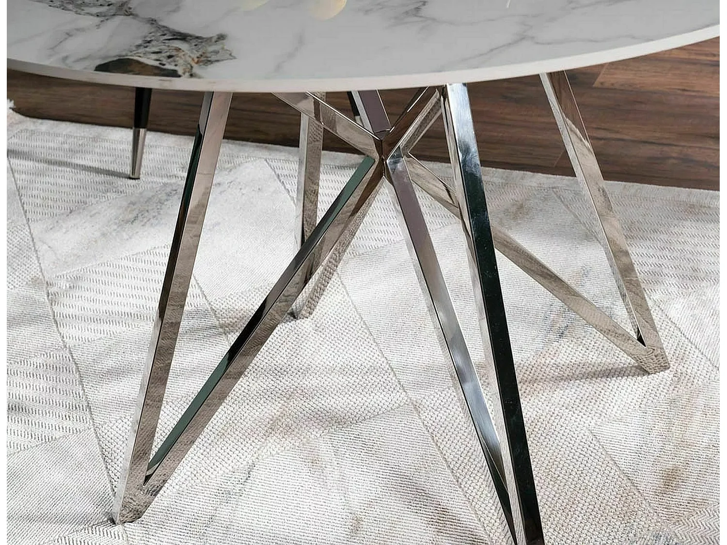 Table à manger Murano (Ø90x76)/Céramique/Ronde/Blanc