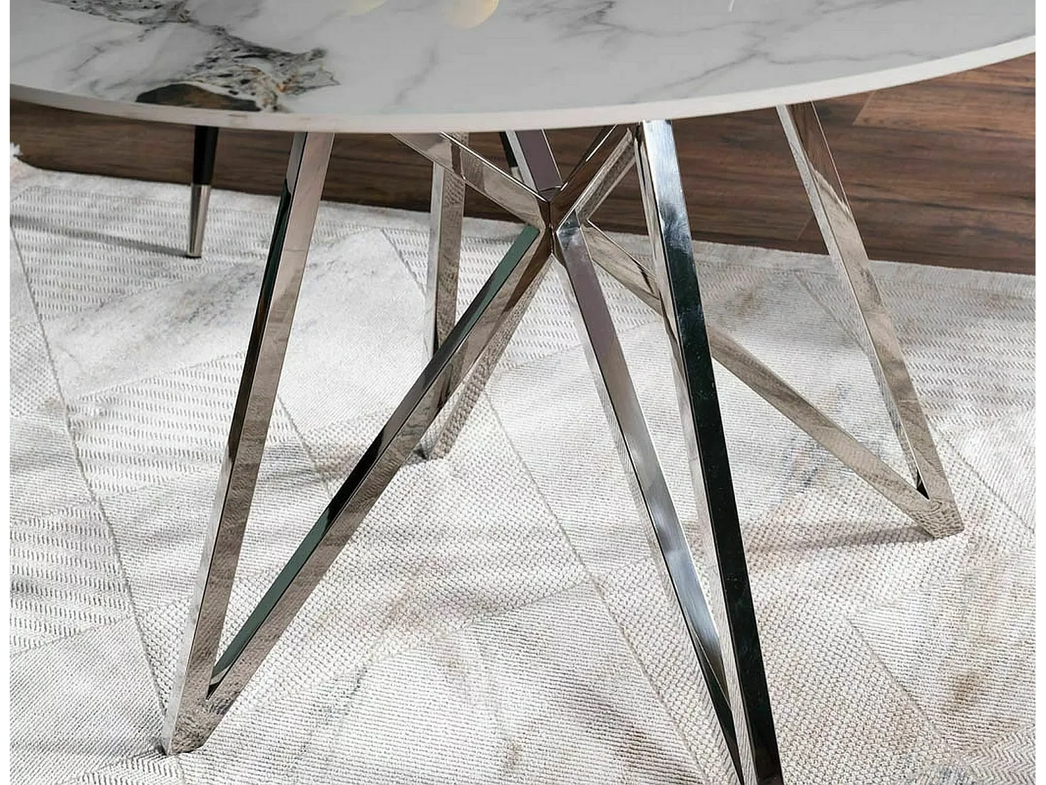 Esstisch Murano (o90x76)/Keramik/Rund/Weiss