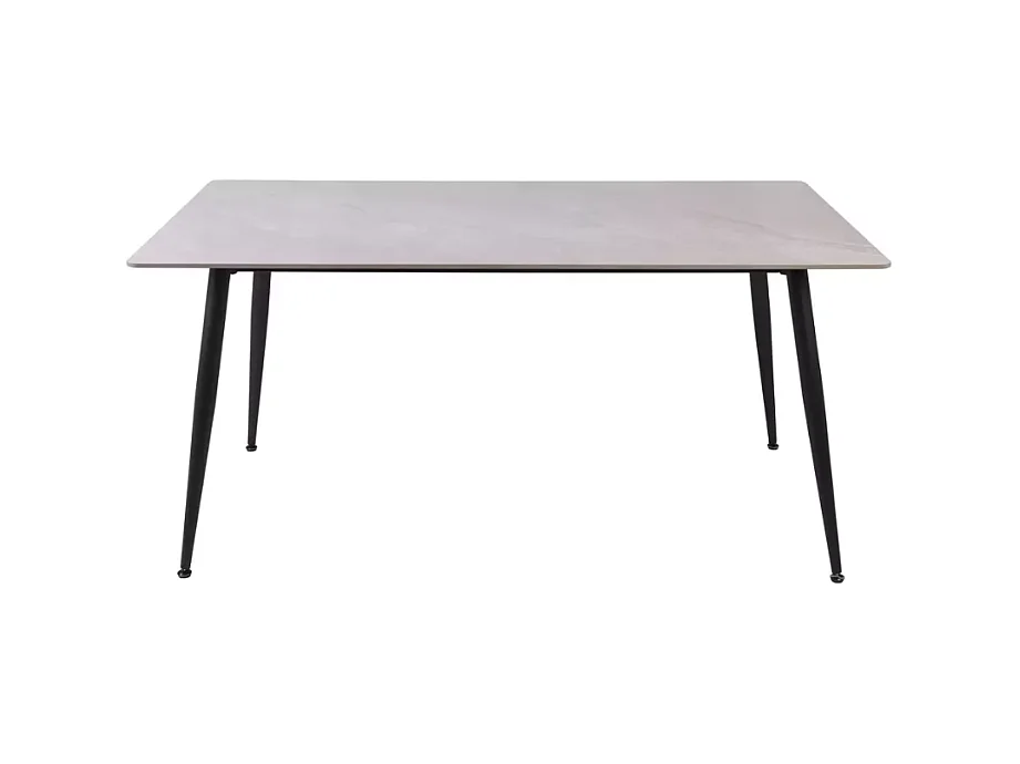Table de salle à manger 160 cm rectangulaire gris brillant en céramique ARMANDO