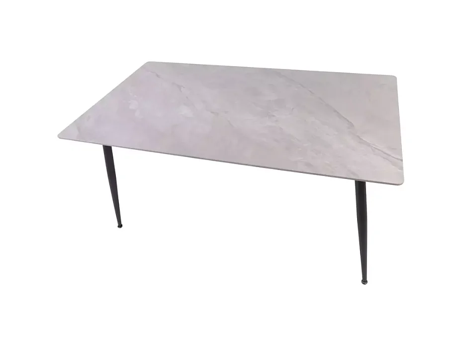 Table de salle à manger 160 cm rectangulaire gris brillant en céramique ARMANDO