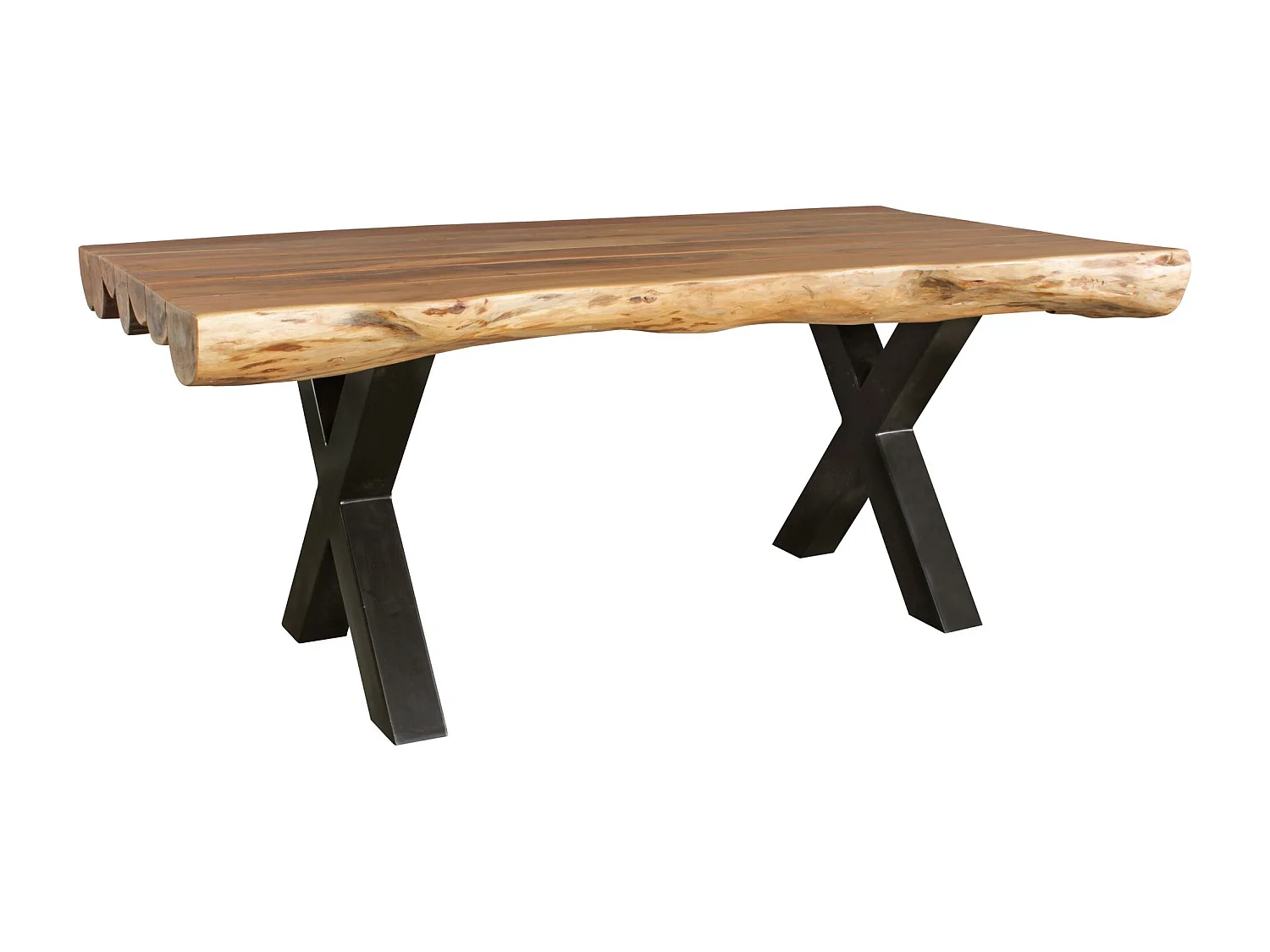 Table de Salle à Manger 200x100x77 cm en Bois Massif d’Acacia, Table de Cuisine Style Maison de