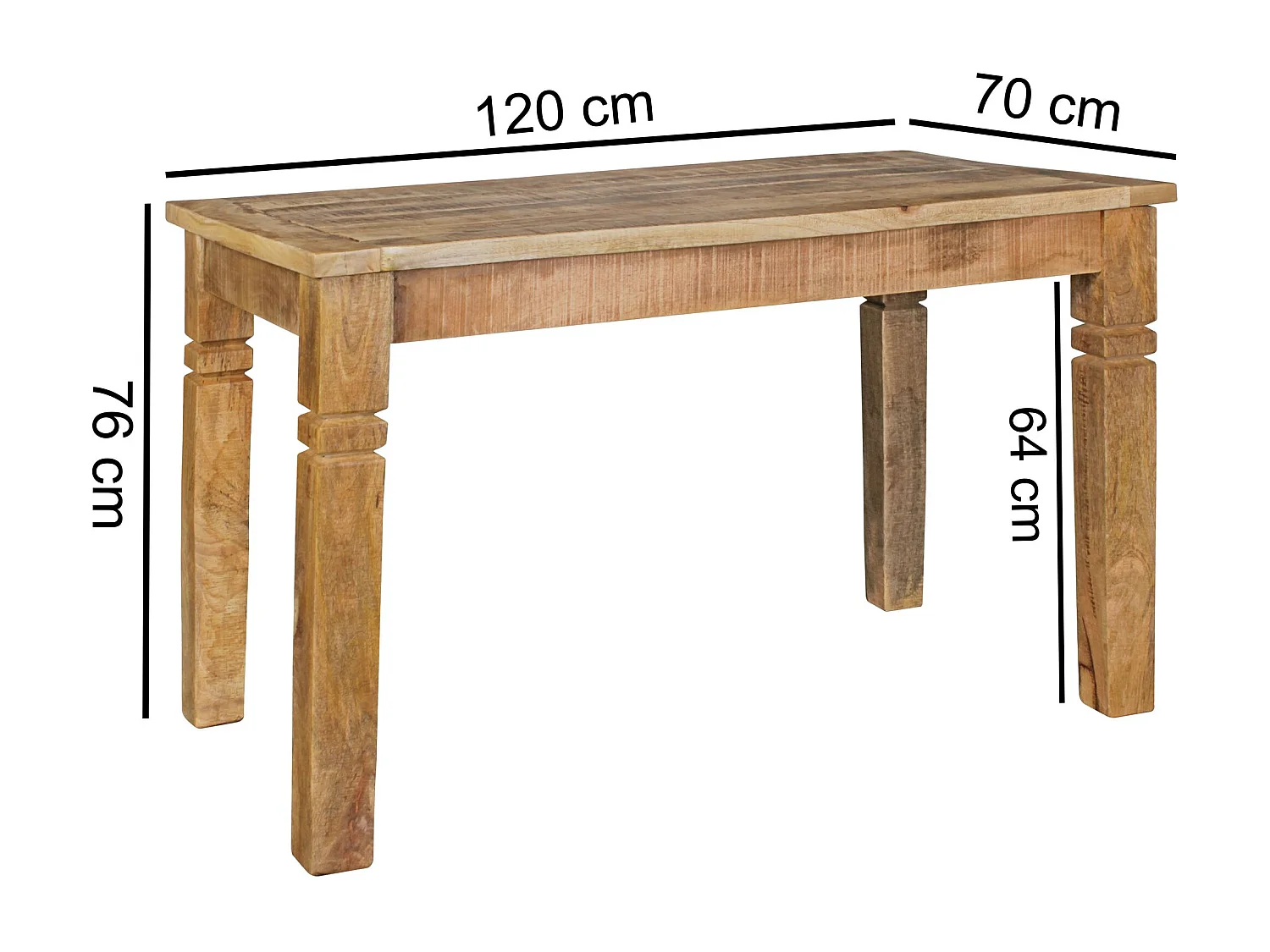 table à manger Rustica 120 x 70 x 76 cm Solid-Bois Mango