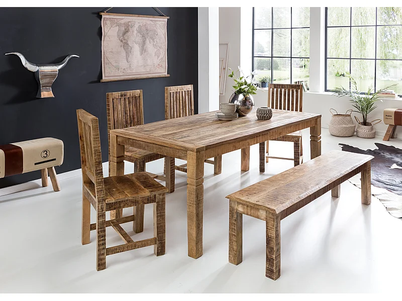 eettafel Rustica 120 x 70 x 76 cm Mango Solid-Wood | Ontwerp Villa eettafel solid | Tafel om te dineren rechthoekige | Kitchen Table 4 - 6 personen