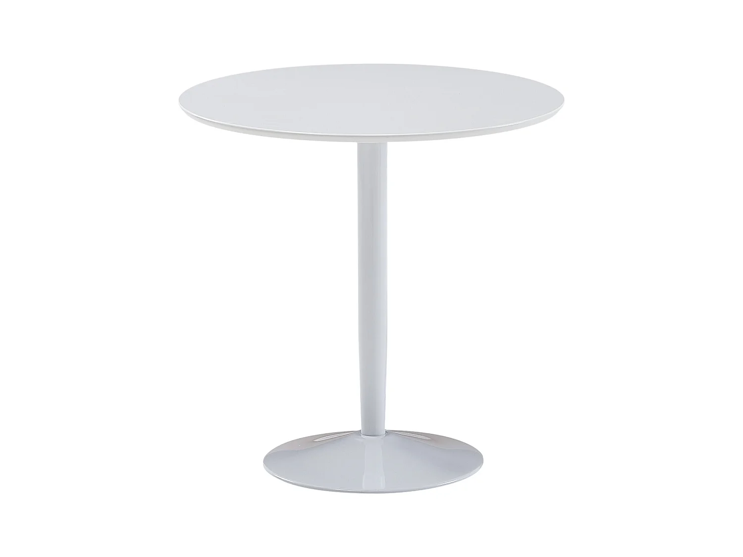 eettafel rond 75x75x74 cm Kleine keukentafel wit hoogglans | Ronde eettafel 2 personen | Moderne ontbijttafel keuken | Kleine eettafel