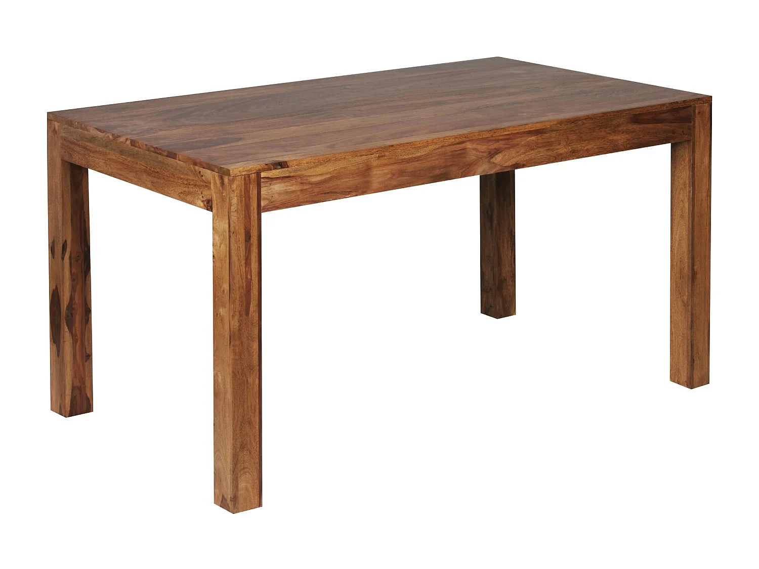 Table de Salle à Manger 160x80x76 cm en Bois Massif de Sheesham Style Intemporel, Table de Cuisine