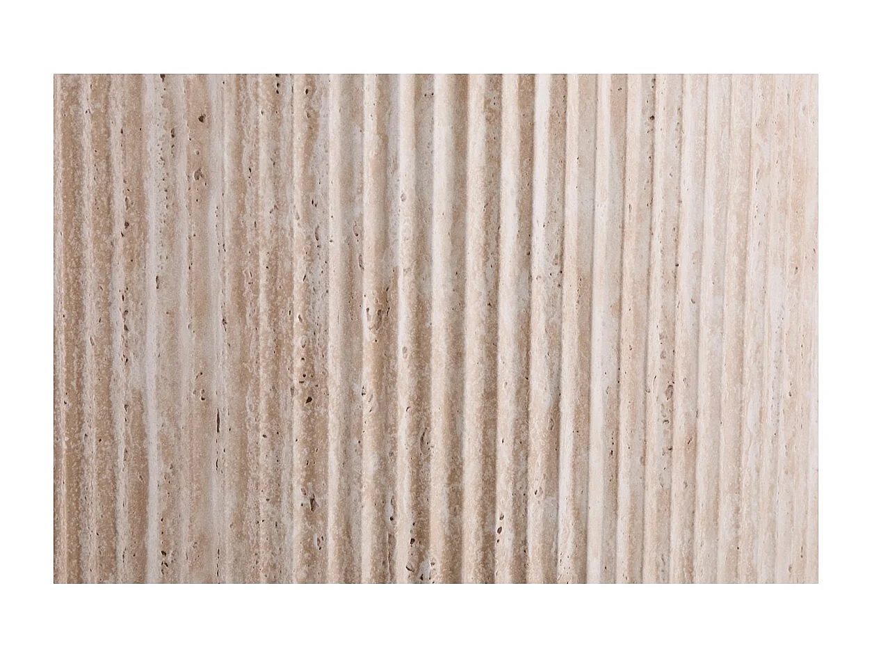 Table à manger ovale VAGOS – 200 x 100 cm – Coloris travertin – Design contemporain effet pierre